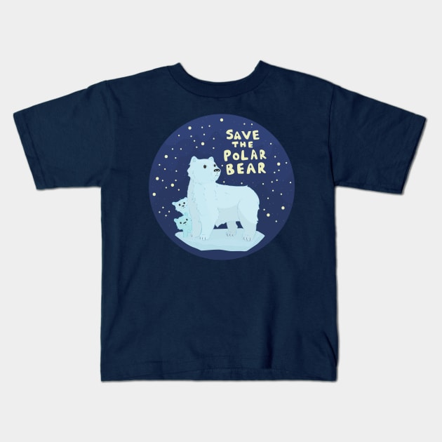 Save the polar bear Kids T-Shirt by YipeeKaiYay